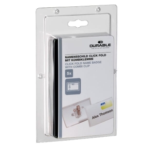 Identyfikator CLICK FOLD 54x90mm z kombi-klipem 5 sztuk 8693 19