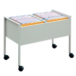 Wózek na teczki zawieszkowe ECONOMY DUO na 100 teczek szary 308210