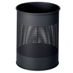 Kosz na śmieci okrągły metalowy 15l perforacja 165mm antracytowy 3310 58