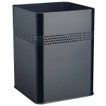Kosz na śmieci kwadratowy metalowy 18,5l z perforacją 30mm czarny 332001