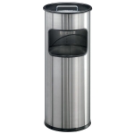 Kosz na śmieci okrągły z popielnicą stal nierdzewna 337323