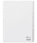 Zakładki A4 wykonane z PP nadrukowane indeksy 1-31 białe /616002/