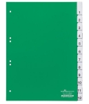 Zakładki A4 zgrzane wymienne indeksy 1-12 zielone /621005/