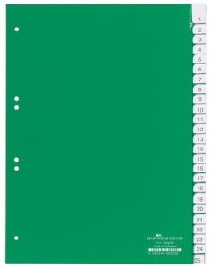 Zakładki zgrzane A4 wymienne indeksy A-Z 25 części zielone /622405/