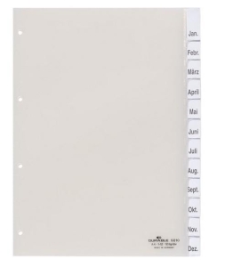 Przekładki pionowe A4 zgrzane wymienne indeksy 1-12 12 części przezroczyste 681019