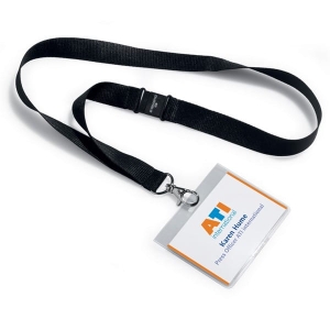 Identyfikator konferencyjny na czarnej smyczy szer.20mm 60x90mm 10 sztuk 8600 01