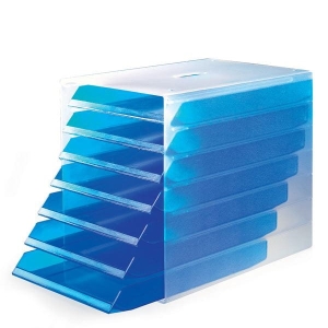 Pojemnik z 7 szufladami A4 IDEALBOX niebieski 17120005 40