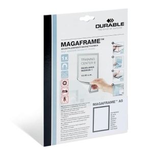 Ramka samoprzylepna magnetyczna A5 DURAFRAME DURABLE czarna 1szt. /4898 01/