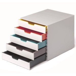 Pojemnik z pięcioma kolorowymi szufladkami VARICOLOR MIX5 Durable /762527/