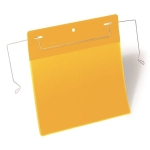 Kieszeń magazynowa z uchwytami z drutu A5 pozioma DURABLE żółta 50szt. 1752 04
