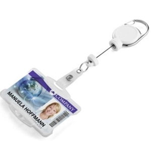 Etui na kartę 54x87mm DURABLE z mechanizmem ściągającym JOJO EXTRA STRONG białe 1szt. /868902/