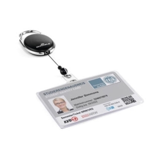 Etui na kartę 54x87mm DURABLE z mechanizmem ściągającym JOJO STYLE czarny 1szt. /890701/