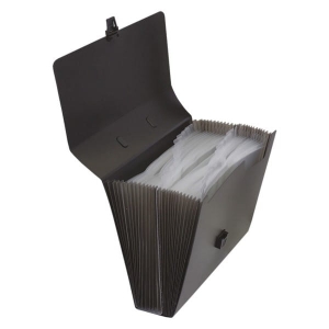 Teczka harmonijkowa z rączką 26 przegródek DONAU czarna /8558001PL-01/