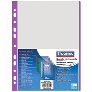 Koszulka zawieszkowa z fioletowym brzegiem A4 groszkowa DONAU 100szt. /1774100PL/23/