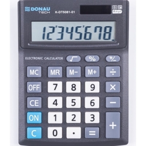 Kalkulator 8 pozycyjny DONAU TECH K-DT5081-01 137x101x30mm czarny /K-DT5081-01/