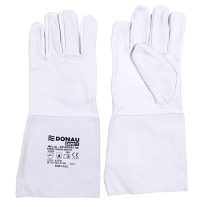Rękawice spawalnicze TIG z koziej skóry DONAU SAFETY rozmiar XL/10 biało-szare 2szt. /32183631-10/