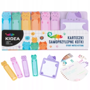 KARTECZKI SAMOPRZYLEPNE KIDEA KOTKI MIX WZORÓW 7szt.