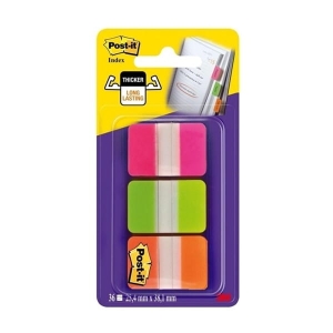 Zakładki indeksujące POST-IT SILNE neonowe 686-PGO 38x25mm, 3x22 /3M-XA004806304/