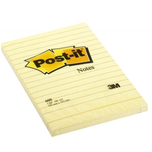Notes samoprzylepny 102x152mm 75 kartek 660-S w linie żółty 3M POST-IT (3dni) /3M-UU009543248/