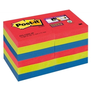 Notes samoprzylepny 51x51mm 12x90 kartek 622-12ss-jp paleta BORA BORA 3M POST-IT Super Sticky /3M-70005253557/