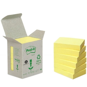Notes samoprzylepny 38x51mm 6x100 kartek 653-1B kartek żółty 3M POST-IT ekologiczne /3M-FT510118654/