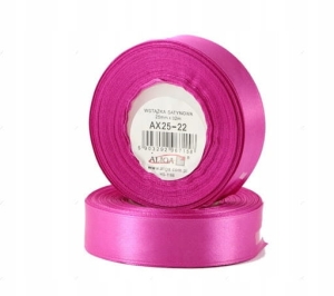 WSTĄŻKA SATYNOWA 25mm x 32m RÓŻOWA/AMARANTOWA