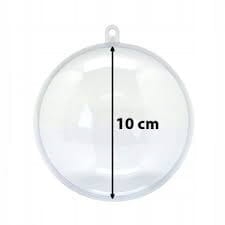OZDOBA AKRYLOWA BOMBKA ŚREDNICA 100mm DO SAMODZIELNEGO ZDOBIENIA