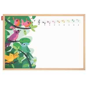 Tablica edukacyjna magnetyczna suchościeralna 40x60cm nadruk WESOŁE NUTKI rama drewniana MEMOBE 1szt. /MTM060040.MU01.01.51/