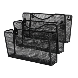 Zestaw 3 półek naściennych metalowych Q-CONNECT OFFICE SET czarny