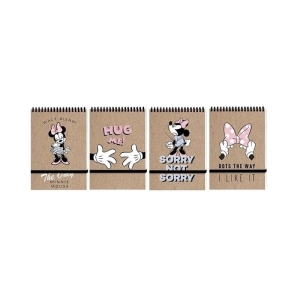 Kołonotatnik spirala po krótkim boku A6/96 kratka 70g okładka miękka z gumką BENIAMIN MINNIE MOUSE KRAFT LINER 1szt.