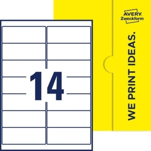 Etykiety papierowe 99,1x38,1mm AVERY ZWECKFORM permanentne 25ark 350etykiet białe