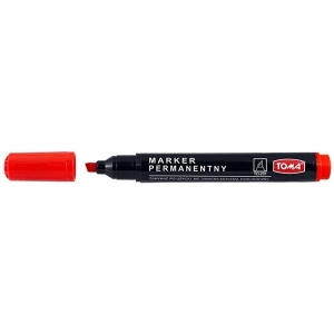 Marker permanentny ścięty 1-5mm TOMA 201 czerwony