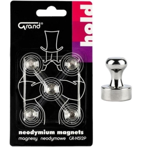 Magnesy neodymowe 16x12mm GRAND GR-N512P z uchwytem 5szt.