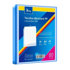 Teczka/album ofertowy A4/10 PP TETIS z kieszonką opisową niebieski 1szt.