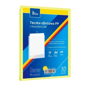 Teczka/album ofertowy A4/10 PP TETIS z kieszonką opisową żółty 1szt.