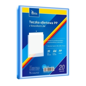 Teczka/album ofertowy A4/10 PP TETIS z kieszonką opisową niebieski 1szt.