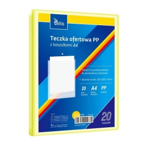 Teczka/album ofertowy A4/10 TETIS z kieszonką opisową żółty 1szt.