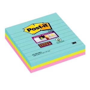 Notes samoprzylepny 101x101mm 3x70 kartek w linie paleta MIAMI 3M POST-IT SUPER STICKY 675-SS3-MIA 3szt.