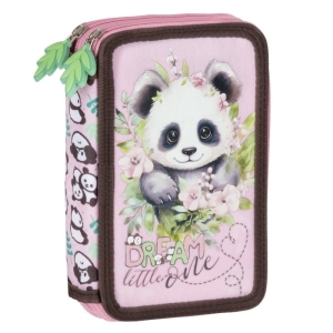 Piórnik z wyposażeniem dwukomorowy DERFORM panda 10 1szt.