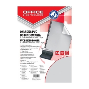 Okładka do bindowania A4 200mic OFFICE PRODUCTS szara transparentna 100szt.