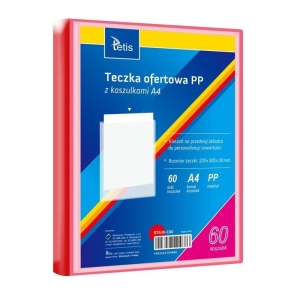 Teczka/album ofertowy A4/10 PP TETIS z kieszonką opisową czerwony 1szt.