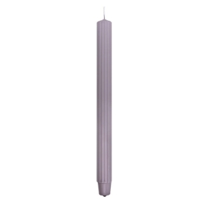 Świeca stołowa długa ryflowana 25,0 x 300,0mm DONAU HOME szaro-popielata 4szt.