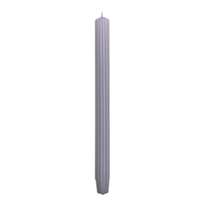 Świeca stołowa długa ryflowana 25,0 x 300,0mm DONAU HOME szara 4szt.