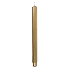 Świeca stołowa długa ryflowana lakierowana 25,0 x 300,0mm DONAU HOME złota 4szt.