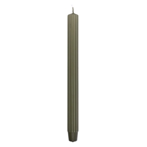 Świeca stołowa długa ryflowana 25,0 x 300,0mm DONAU HOME khaki 4szt.