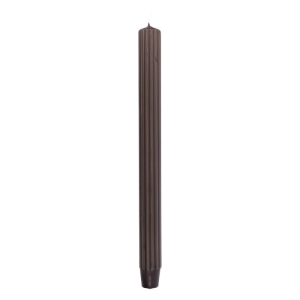 Świeca stołowa długa ryflowana 25,0 x 300,0mm DONAU HOME brązowa 4szt.