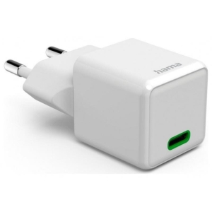 ŁADOWARKA DO TELEFONU SUPER MINI 25W  PD QC USB-C POWERDELIVERY QUICKCHARGE HAMA BIAŁA 1szt.