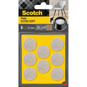 Podkładki wełniane samoprzylepne okrągłe 25mm SCOTCH beżowe 8szt.