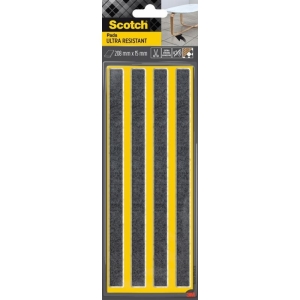 Podkładki filcowe samoprzylepne ULTRA odporne paski 208x15mm SCOTCH czarne 4szt.