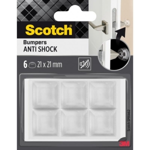 Odbojniki wygłuszające samoprzylepne kwadratowe 21x21mm SCOTCH transparentne 6szt.